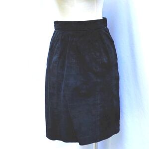 Vintage black suede skirt, zip and snap in back, sz 7